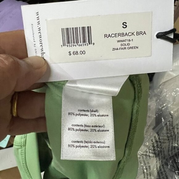 WeWoreWhat Revolve Athletic High Neck Racerback Sports Bra SMALL Fair Green - Picture 6 of 6